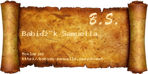 Babiák Samuella névjegykártya